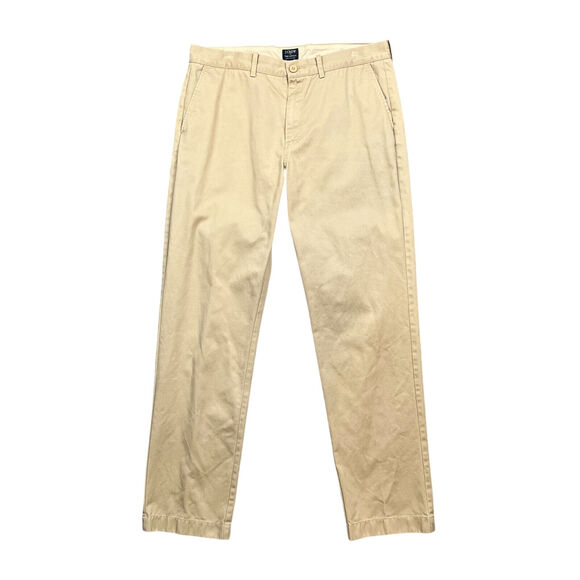 J Crew Pants Mens 34 Beige The Sutton Straight Flat Front Slash Pocket Trousers - Picture 1 of 12
